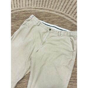 LL Bean Pants Men 40x30 Beige Chino Corduroy Cotton Stretch Country Standard Fit